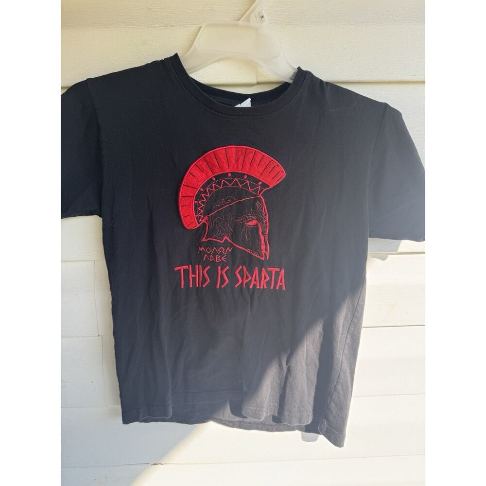 Made in Greece This is Sparta Embroidered Casual Tee Sz 12 Youth Punk Hipster